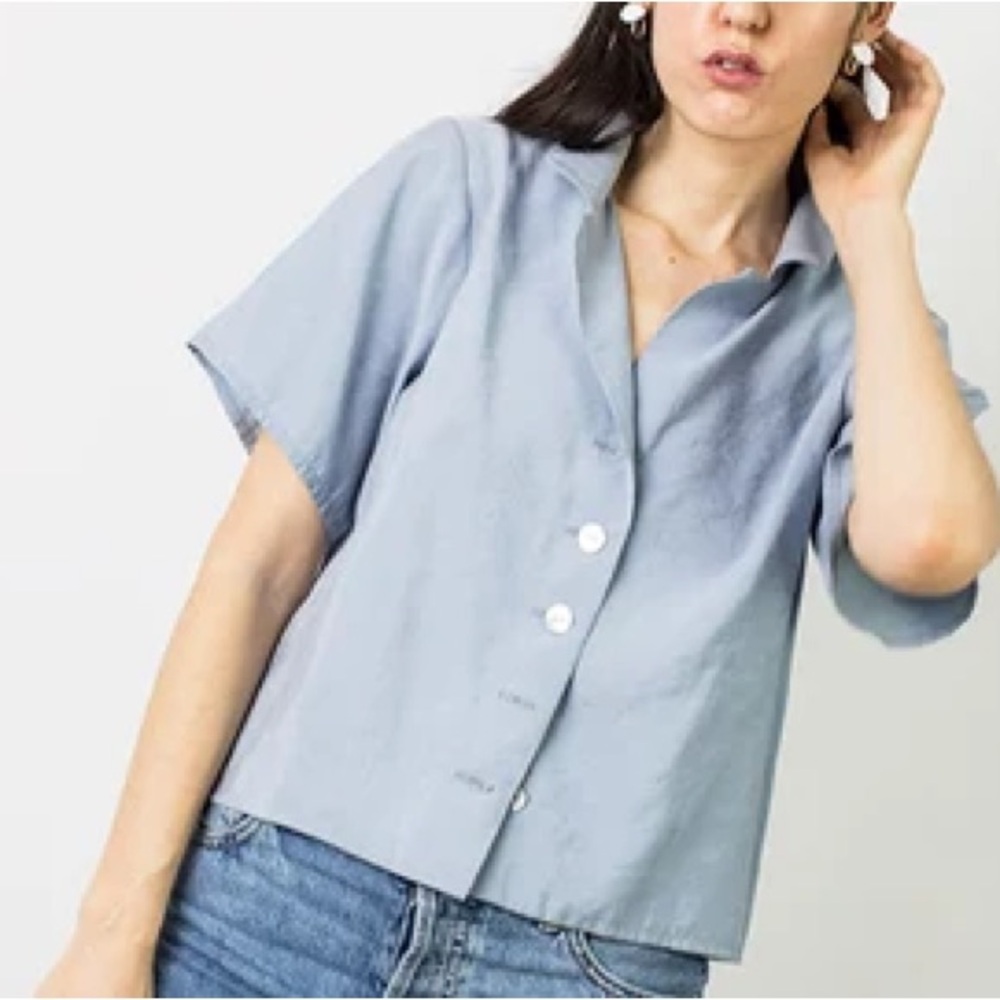 Brixton Blue Button-Up Shirt